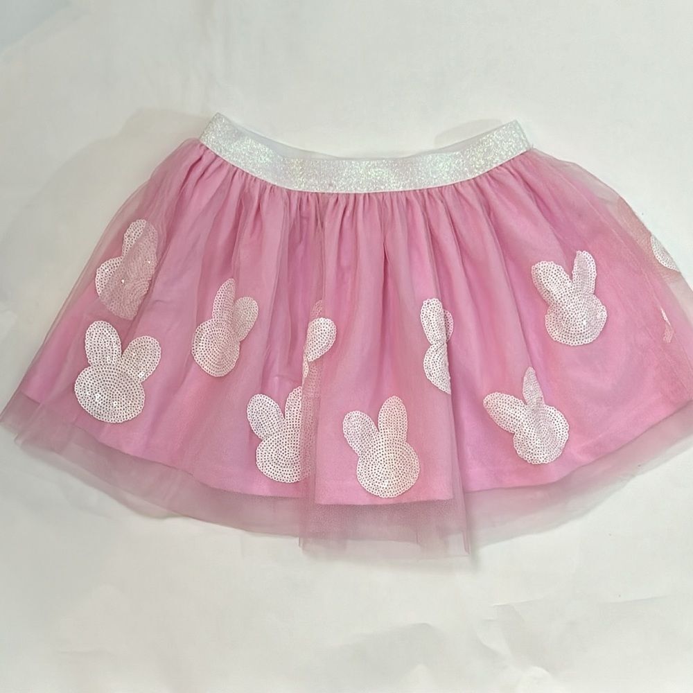 Sweet Wink Girls Pink Bunny Tutu Skirt size 4-6 sequins sparkle Easter novelty - Picture 6 of 7